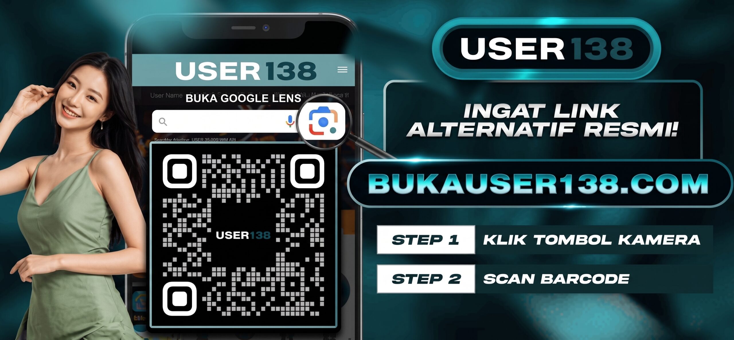 Poster banner akses cepat menuju link alternatif User138 bukauser138.com