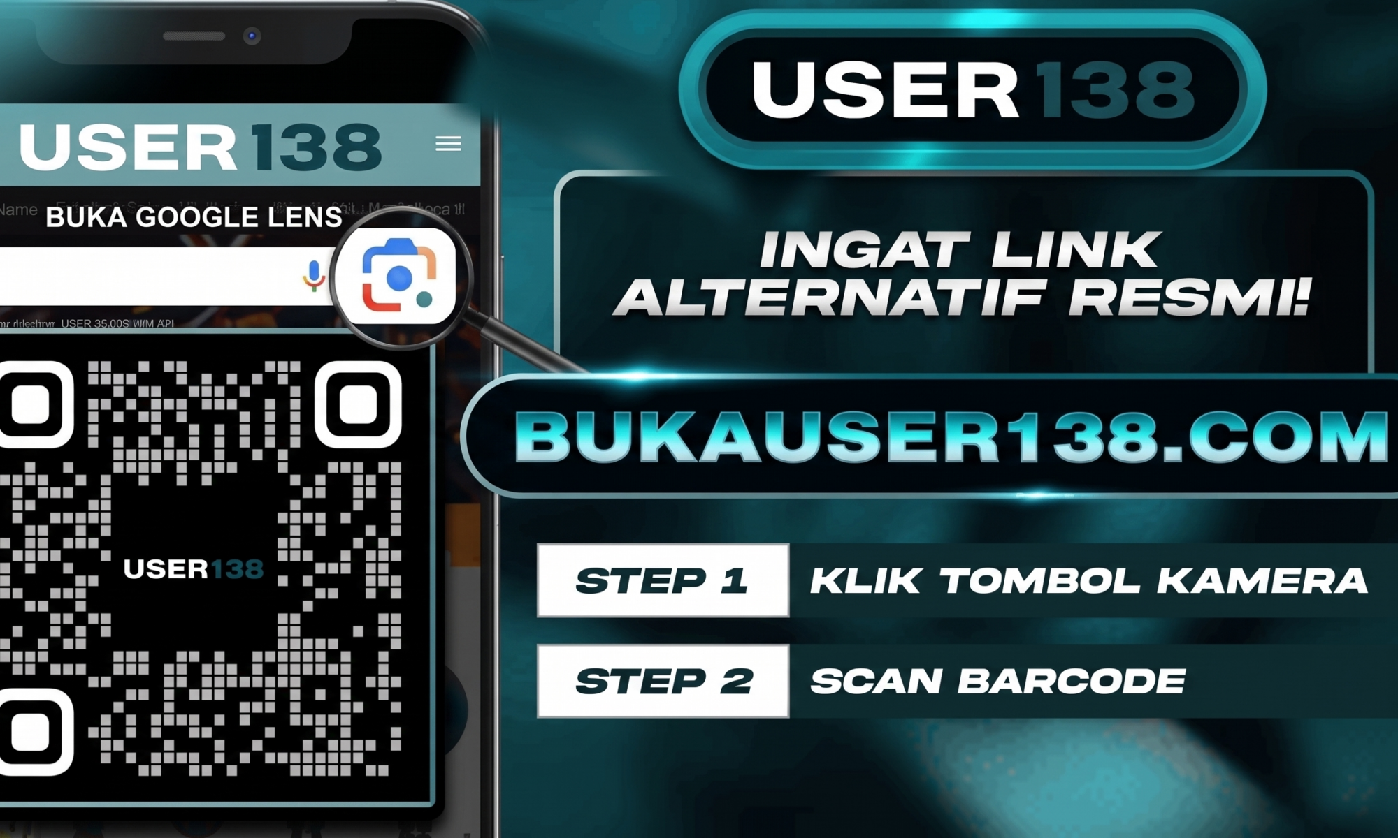 Poster banner akses cepat menuju link alternatif User138 bukauser138.com